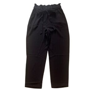 Ginasy Women's Black Tie-Waist Trousers – Stylish, Comfortable, Versatile